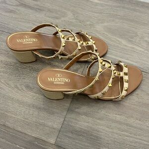 Valentino Garavani rock stud block heel slide